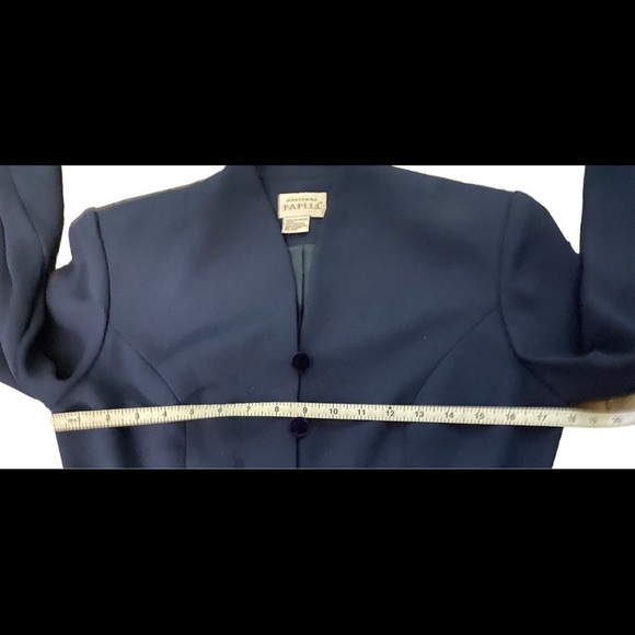Vintage Adrianna Papell Navy Blazer & Skirt - Picture 9 of 14